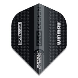 WINMAU Prism Alpha Michael Van Gerwen MvG Logo Black and Grey Extra Thick Dart Flights - 1 Set per Pack (3 Flights)