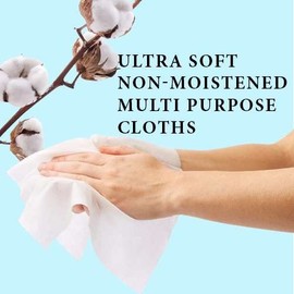 Disposable Dry Wipes, 100 Pack – Ultra Soft Non-Moistened Cleansing Cloths for Adults, Incontinence, Baby Care, Makeup Removal – 9.5" x 13.5" - Hospital Grade, Durable – by ProHeal