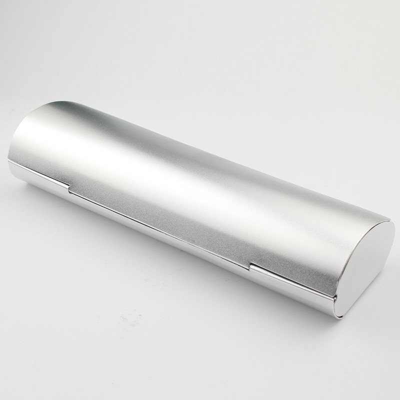 Ezeso, Aluminium Glasses Case, Simple Design, Silver, 15.2 x 4.9