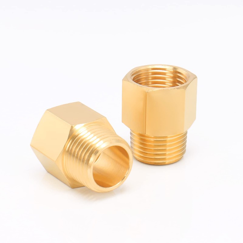BathAce Brass Pipe Fitting, Heavy Duty Metal Thread Solid Brass