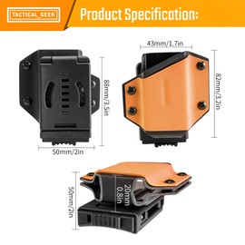 TACTICAL GEEK TX1 Multi Tool Sheath, EDC Multi Tool Sheath Holder Holster, Adjustable Sheath with Back Clip for Belt, Multi-Tool Not Included, Orange