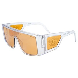 Black Flys Fly Jefe Z87+ Safety Sunglass (CLEAR FRAME W/ORANGE FLASH MIRROR LENS)