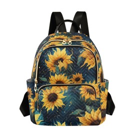 ALAZA Sunflowers and Stars Women’s Backpack Purse Causal Daypack Work Travel College Business Trip Bag Shoulder Bag