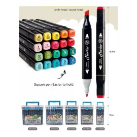 CL 24 Plumones Permanentes Doble Punta Magic Art Semi Profesion