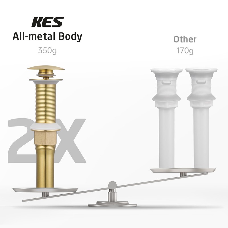 KES Sink Drain without Overflow Anti Clogging Pop Up Drain