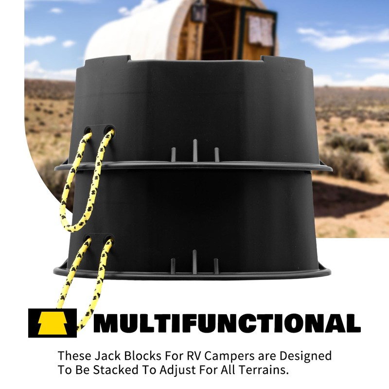 RV Trailer Jack Block 4 Pack, RV Leveling Blocks for