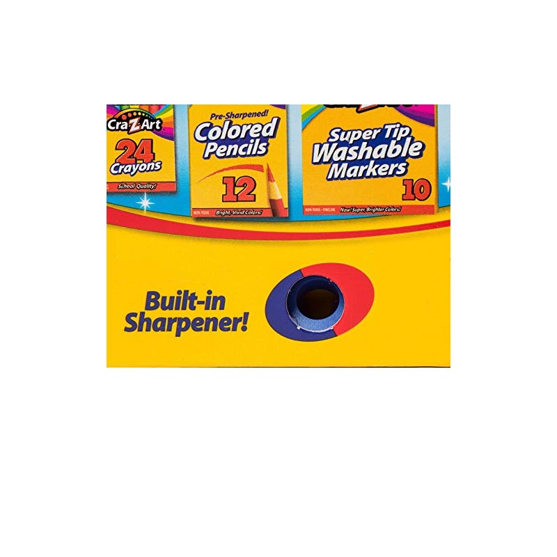 Cra-Z-Art Crayones de 96 quilates en caja abatible con sacapuntas