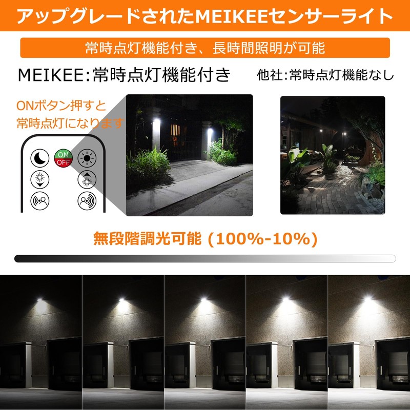 MEIKEE 10W Ultra Bright LED Flood Light PIR Outdoor Sensor