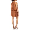 Ramy Brook Women's Shiny Paris Sleeveless High Neck Dress, Copper,