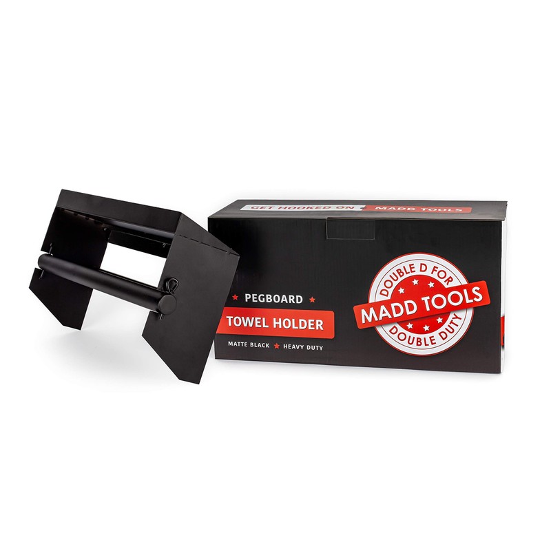 Pegboard Paper Towel Holder with Shelf, Peg Board Accessory Kit