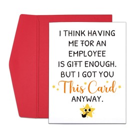 Funny Boss's Day Card for Men & Women, Gag Gifts for Boss Lady, Retirement & Going Away Gifts