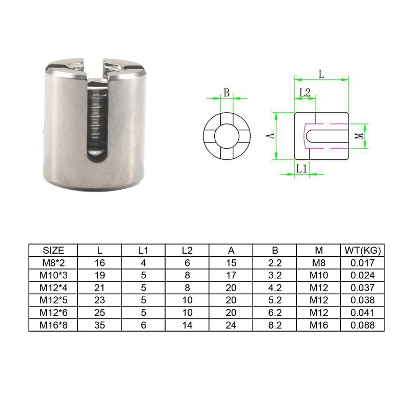 6pcs Stainless Steel 2mm Cross Cable Clamps Wire Rope Cross