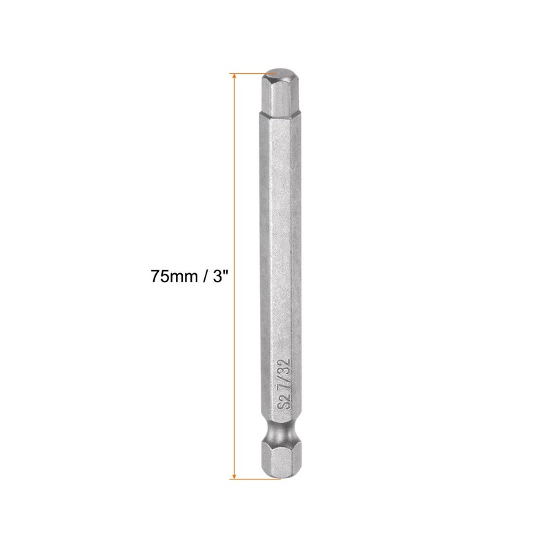 HARFINGTON 7/32" Hex Screwdriver Bit SAE 1/4" Hex Shank 3"