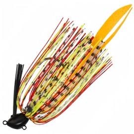 RuiJiaXiang 6pcs weedless skirted Jig heads squid rubber jig lure baits kit 10g 13g 16g Include plastic fishing tackle box fishing for freshwater saltwater (style-b)