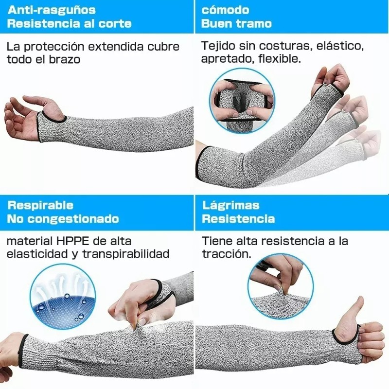 No.8 Manga Resistentes Cortes Grado Nivel 5 Protección Seguridad