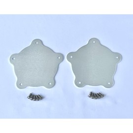 Flat Center Caps for Torq Thrust Wheels, 1-Pair, Low Profile Natural Aluminum, 2-1/4" Spacing, American Racing Post-1980, Trans-Am Style