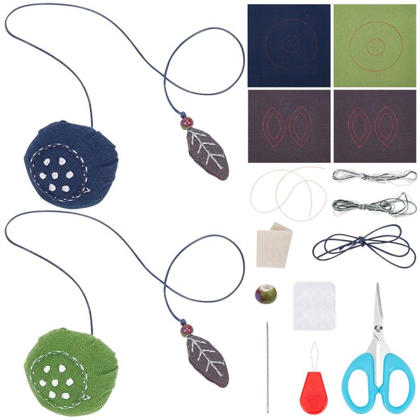 FREEBLOSS 2 Set Sashiko Kit for Beginners Sashiko Bookmark DIY