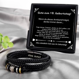 Shoppawhile 18th Birthday Boy Gift Leather Bracelet Men Cool Gift Ideas Birthday 18th Boy, Leather, No gemstone