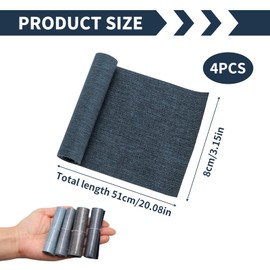 Iron On Patches, 4 Rolls- Patches Denim Patches, for Clothing 3 x 20 inch 4-Colour Denim Patches for Jeans Repair, Reusable Iron On Repair Patches for Clothing with Sewing Kit