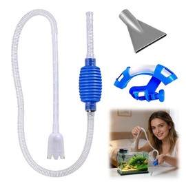 Sifone per Acquario con Pompa Manuale, Include Tubo, Pompa, Supporto e Ugello, 1.5 Metri - Kit Completo per Cambio Acqua e Pulizia Ghiaia, per Acquari Piccoli e Medi