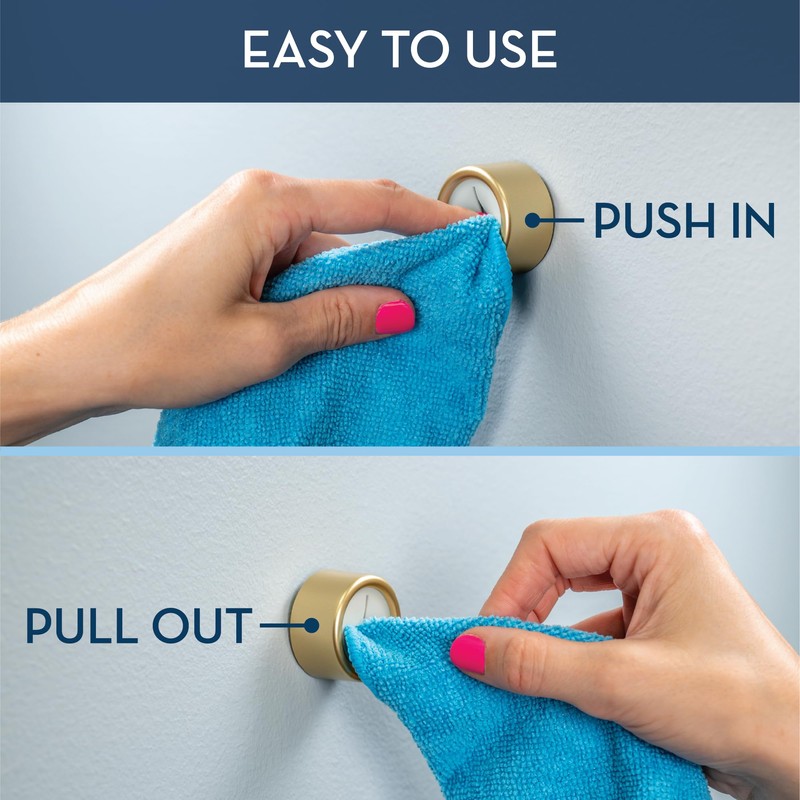 S&T INC. Round Adhesive Push Towel Hooks for Kitchen, Hand