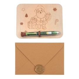 BPTRKOM 1 Stück Holz-Geldgeschenkbox mit Umschlägen - Wunscherfüller Geschenkverpackung für Geldgeschenke - für Weihnachten, Geburtstag, Hochzeit & Jugendweihe(Weihnachtsversion)