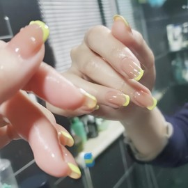 ALLEVG Nail Tips, 24 Pieces, Nail Tips, Short, Spring, Summer, French, Popular, Japanese, Cute, Simple, Stylish, Coming of Age Ceremonies, School Entrance Ceremonies, Graduation Ceremonies, Weddings