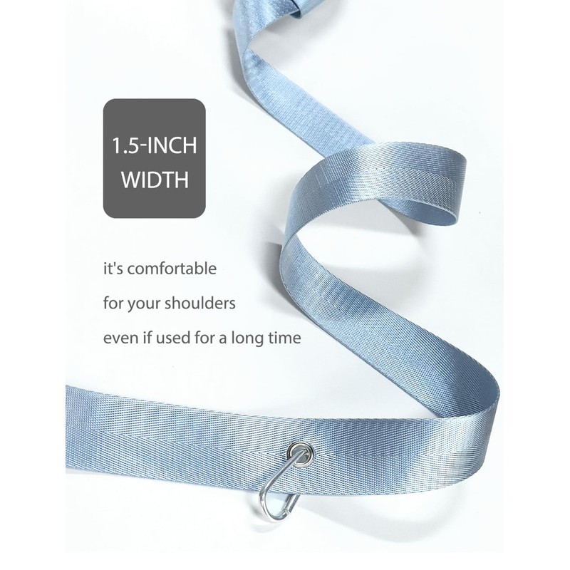 Yoga Mat Strap with Carabiner Clip, Adjustable Carrier for Yoga