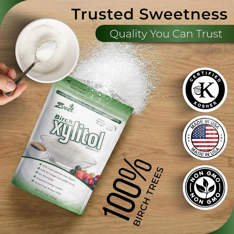 Zveet Birch Xylitol Sweetener | Keto Friendly, Non GMO Low