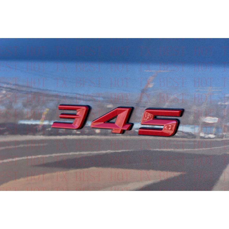 TD SHOP (2pc) Red Black 345 Badge Emblem for MOPAR