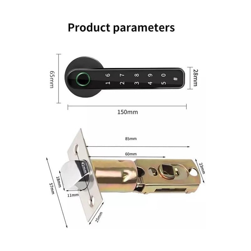 Smart Lock - Fingerprint 4-in-1 Keyless Entry Electronic Door Handle