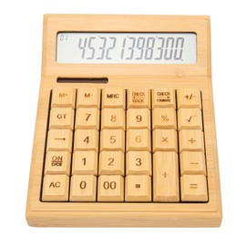Bamboo Calculator Solar Powered Battery Powered Eco Friendly Function Calculator with 12 Bit Digital LCD Screen for School