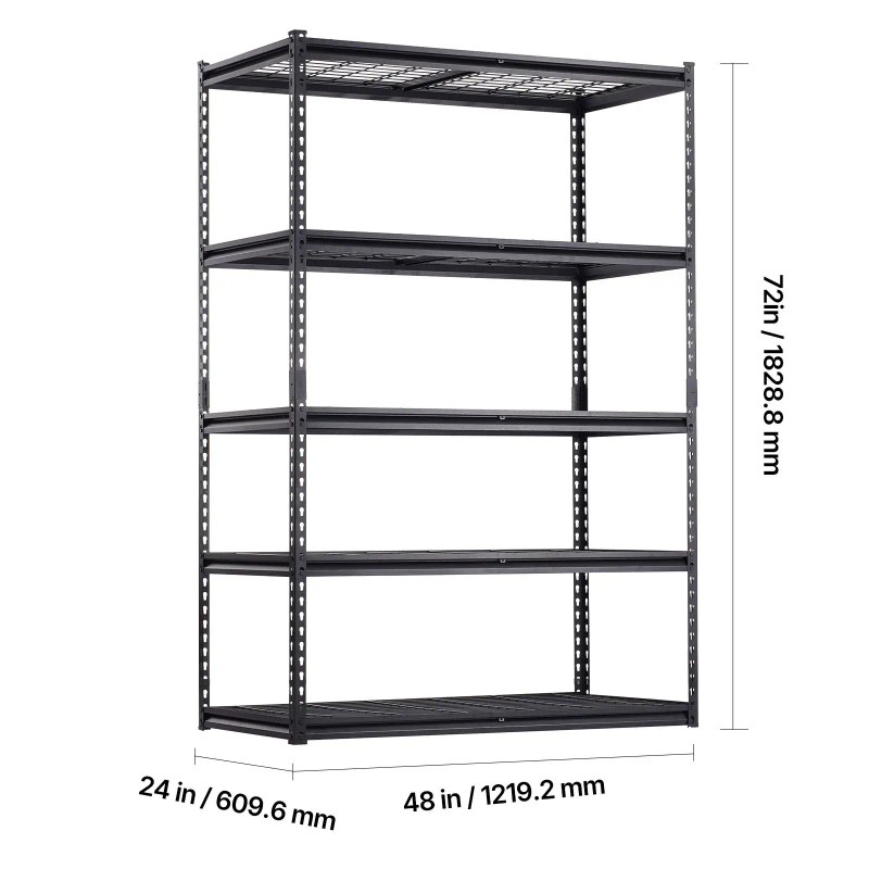 3000 Lbs Heavy Duty 5-Tier Storage Shelves 24\"D X 48\"W