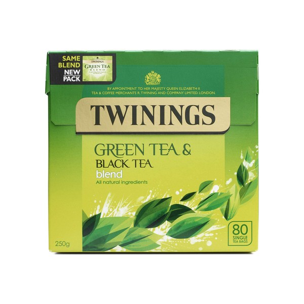 Twinings Green Tea and Black Tea Blend, 80 Tea bags