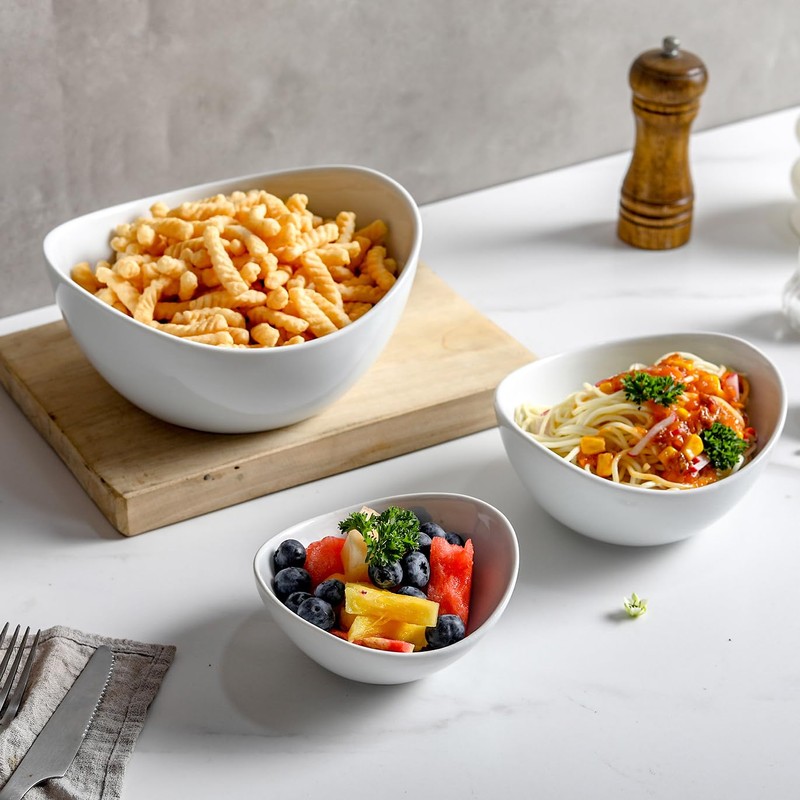 SumitlEyao 6-Piece Porcelain Dessert Bowls Set - 5.5 Inch Small