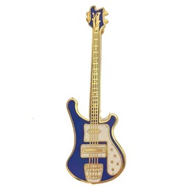 Electric Bass Guitar Pin - Blue