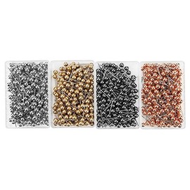 Hztyyier Alfileres de Perla Decorativos, 800 Piezas, Tachuelas Redondas en Cuatro Colores para Tablero de Anuncios, Costura y Marcado