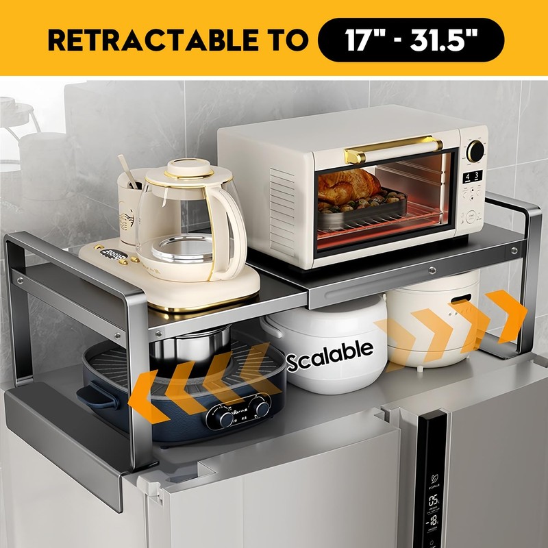 (17-31.5 inches) Adjustable Refrigerator or Washer Top Storage Rack -
