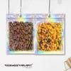 COSMOSTARART 100 Pack Holographic Resealable Bags, Clear Front Mylar Ziplock