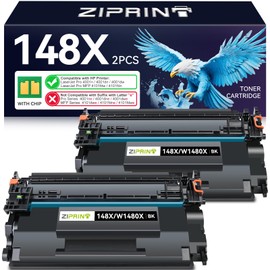 ZIPRINT 148X Black High Yield Toner Cartridge (with Chip) Compatible Replacement for HP 148X 148A W1480X W1480A for Laserjet Pro MFP 4101fdw 4101fdn 4001dw 4001dn 4001n (2 Pack)