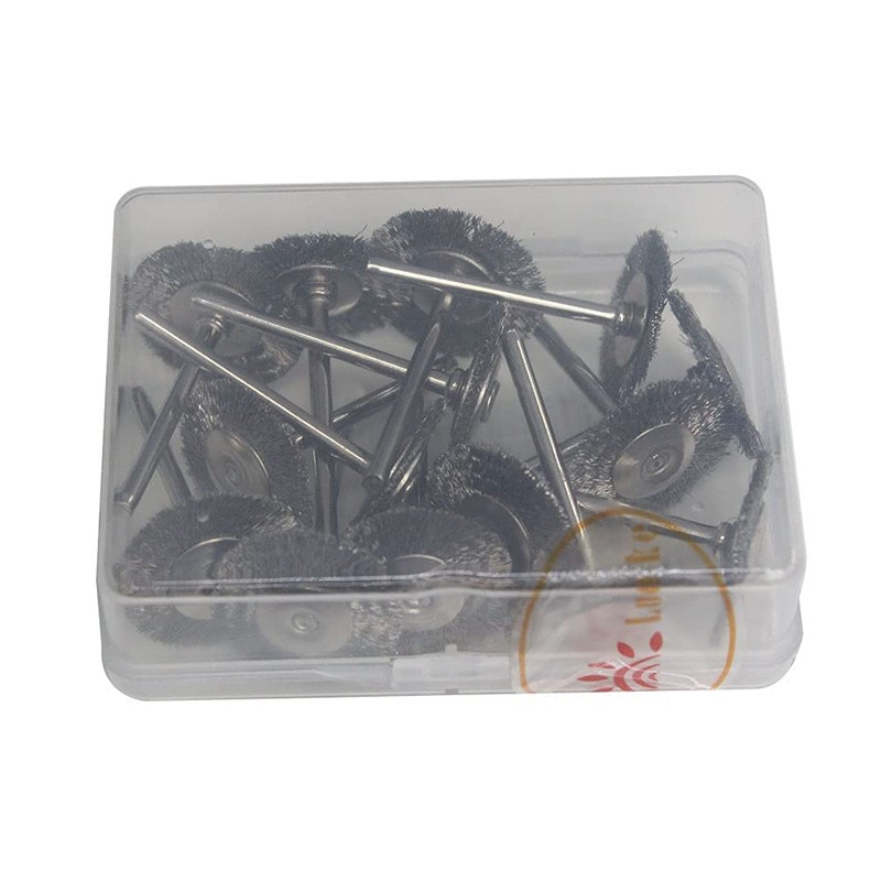 15 Pcs T Shape Stainless Steel Wire Brushes Wheel 1/8''