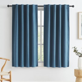 KEQIAOSUOCAI - Cortinas cortas, opacas, color azul vaquero, persianas de 45 pulgadas, para RV, cortinas anchas y estrechas para baño, niños, cuarto de bebé, recámara, ancho 34 x largo 45 pulgadas
