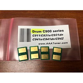 AAA Compatible Image Drum Reset Chip for OKI C900 Series, C911, C931, C941, C942 (Black, Cyan, Magenta, Yellow, 4-Pack)