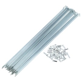 TUCKBOLD Bicycle Spokes Bicycle Wheel Spokes Silver Tone Nipple 1 Set 13G 287 mm Length 45 Galvanised Steel
