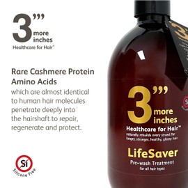 3'''More Inches Lifesaver Prewash Treatment - 500ml -Hair Repair Pre-Shampoo -Broken Bond Restore Treatment -Sulphate & Silicone Free, No Added Fragrance -Hair Care by Michael Van Clarke
