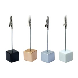 4 Pcs Memo Clip Holders Stand with Alligator Clasp Pictures Card Paper Note Clip for Office Home Use, Paper Stand for Desk, Office Memo Holders