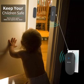 SECRUI Door Chime, Door Sensor Chime with Adjustable Volume, Easy Installation, 400ft Range, 52 Chimes, M508+D7 Door Open Chime for Business/Home When Entering, Black