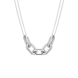 MYDREZIV Chunky Silver Necklace for Women, Thick Link Choker Necklace, Hypoallergenic Plastic Gold-plated Hollow Punk Chain Lightweight Jewelry Gift