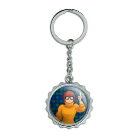 Scooby Doo Velma Character Keychain Chrome Plated Metal Pop Cap Bottle Opener