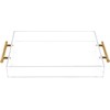 Clear Acrylic Serving Tray with Golden Handles 12"x16", Huge Capacity